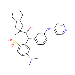 CCCCC1(CCCC)CS(=O)(=O)c2ccc(N(C)C)cc2[C@@H](c2cccc(Nc3ccncc3)c2)[C@H]1O ZINC000013673071