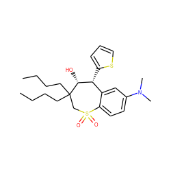 CCCCC1(CCCC)CS(=O)(=O)c2ccc(N(C)C)cc2[C@@H](c2cccs2)[C@H]1O ZINC000013673056