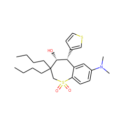 CCCCC1(CCCC)CS(=O)(=O)c2ccc(N(C)C)cc2[C@@H](c2ccsc2)[C@H]1O ZINC000013673058