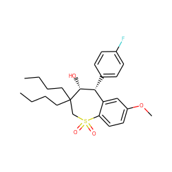 CCCCC1(CCCC)CS(=O)(=O)c2ccc(OC)cc2[C@@H](c2ccc(F)cc2)[C@H]1O ZINC000013673004