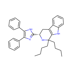 CCCCC1(CCCC)N[C@H](c2nc(-c3ccccc3)c(-c3ccccc3)[nH]2)Cc2c1[nH]c1ccccc21 ZINC000026819382