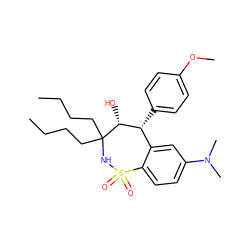 CCCCC1(CCCC)NS(=O)(=O)c2ccc(N(C)C)cc2[C@@H](c2ccc(OC)cc2)[C@H]1O ZINC000013553988