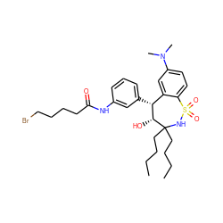 CCCCC1(CCCC)NS(=O)(=O)c2ccc(N(C)C)cc2[C@@H](c2cccc(NC(=O)CCCCBr)c2)[C@H]1O ZINC000027206927