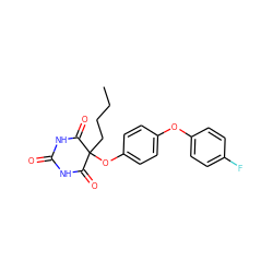 CCCCC1(Oc2ccc(Oc3ccc(F)cc3)cc2)C(=O)NC(=O)NC1=O ZINC000003933818