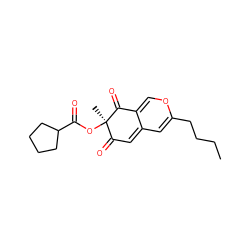 CCCCC1=CC2=CC(=O)[C@@](C)(OC(=O)C3CCCC3)C(=O)C2=CO1 ZINC000008860624