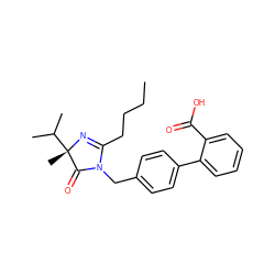 CCCCC1=N[C@@](C)(C(C)C)C(=O)N1Cc1ccc(-c2ccccc2C(=O)O)cc1 ZINC000029409428