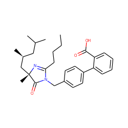 CCCCC1=N[C@@](C)(C[C@@H](C)CC(C)C)C(=O)N1Cc1ccc(-c2ccccc2C(=O)O)cc1 ZINC000029413229