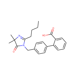 CCCCC1=NC(C)(C)C(=O)N1Cc1ccc(-c2ccccc2C(=O)O)cc1 ZINC000013833556