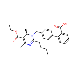 CCCCC1=NC(C)=C(C(=O)OCC)[C@@H](C)N1Cc1ccc(-c2ccccc2C(=O)O)cc1 ZINC000027527058