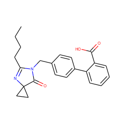 CCCCC1=NC2(CC2)C(=O)N1Cc1ccc(-c2ccccc2C(=O)O)cc1 ZINC000013833564