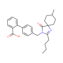 CCCCC1=NC2(CCC(C)CC2)C(=O)N1Cc1ccc(-c2ccccc2C(=O)O)cc1 ZINC000013833574