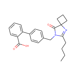 CCCCC1=NC2(CCC2)C(=O)N1Cc1ccc(-c2ccccc2C(=O)O)cc1 ZINC000013833565