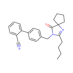 CCCCC1=NC2(CCCC2)C(=O)N1Cc1ccc(-c2ccccc2C#N)cc1 ZINC000013833593