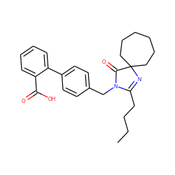 CCCCC1=NC2(CCCCCC2)C(=O)N1Cc1ccc(-c2ccccc2C(=O)O)cc1 ZINC000013833568