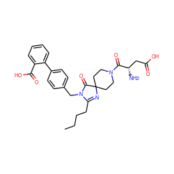 CCCCC1=NC2(CCN(C(=O)[C@@H](N)CC(=O)O)CC2)C(=O)N1Cc1ccc(-c2ccccc2C(=O)O)cc1 ZINC000027075075