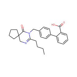 CCCCC1=NCC2(CCCC2)C(=O)N1Cc1ccc(-c2ccccc2C(=O)O)cc1 ZINC000029389502