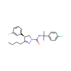 CCCCC1=NN(C(=O)NC(C)(C)c2ccc(F)cc2)C[C@@H]1c1cccc(F)c1 ZINC000058583817