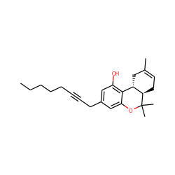 CCCCCC#CCc1cc(O)c2c(c1)OC(C)(C)[C@@H]1CC=C(C)C[C@@H]21 ZINC000013557633