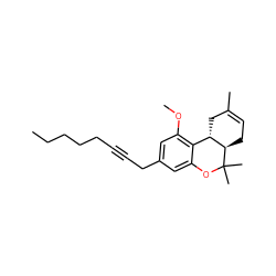 CCCCCC#CCc1cc(OC)c2c(c1)OC(C)(C)[C@@H]1CC=C(C)C[C@@H]21 ZINC000013557645