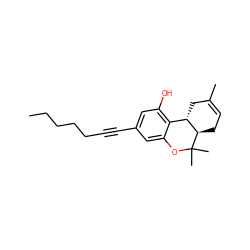 CCCCCC#Cc1cc(O)c2c(c1)OC(C)(C)[C@@H]1CC=C(C)C[C@@H]21 ZINC000013557630