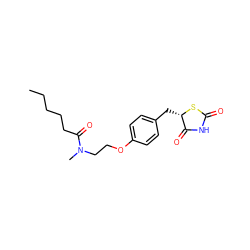 CCCCCC(=O)N(C)CCOc1ccc(C[C@@H]2SC(=O)NC2=O)cc1 ZINC000026502368