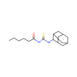 CCCCCC(=O)NC(=S)NC1C2CC3CC(C2)CC1C3 ZINC000001858083