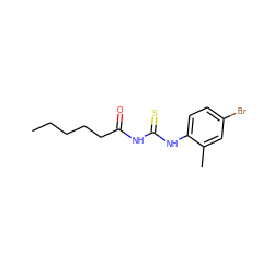 CCCCCC(=O)NC(=S)Nc1ccc(Br)cc1C ZINC000002145489