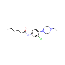 CCCCCC(=O)Nc1ccc(N2CCN(CC)CC2)c(Cl)c1 ZINC000002592963