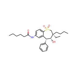 CCCCCC(=O)Nc1ccc2c(c1)[C@@H](c1ccccc1)[C@@H](O)[C@](CC)(CCCC)CS2(=O)=O ZINC000013672962