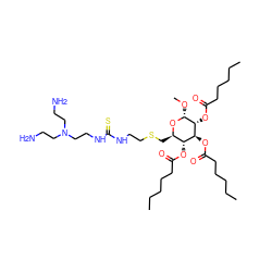CCCCCC(=O)O[C@@H]1[C@@H](CSCCNC(=S)NCCN(CCN)CCN)O[C@H](OC)[C@H](OC(=O)CCCCC)[C@H]1OC(=O)CCCCC ZINC000299829353