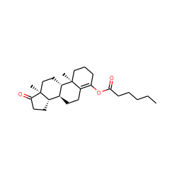 CCCCCC(=O)OC1=C2CC[C@H]3[C@@H]4CCC(=O)[C@@]4(C)CC[C@@H]3[C@@]2(C)CCC1 ZINC000036417615