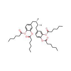 CCCCCC(=O)Oc1ccc(C[C@H](C)[C@H](C)Cc2ccc(OC(=O)CCCCC)c(OC(=O)CCCCC)c2)cc1OC(=O)CCCCC ZINC000026577876