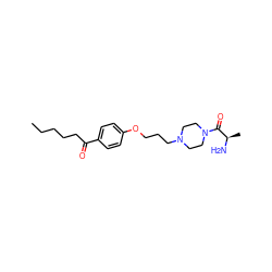 CCCCCC(=O)c1ccc(OCCCN2CCN(C(=O)[C@@H](C)N)CC2)cc1 ZINC000013444747