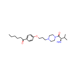 CCCCCC(=O)c1ccc(OCCCN2CCN(C(=O)[C@H](N)C(C)C)CC2)cc1 ZINC000013444753