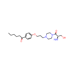 CCCCCC(=O)c1ccc(OCCCN2CCN(C(=O)[C@H](N)CO)CC2)cc1 ZINC000013444750