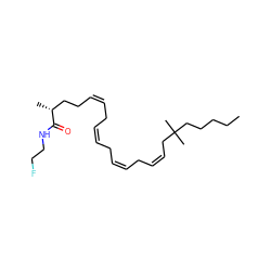 CCCCCC(C)(C)C/C=C\C/C=C\C/C=C\C/C=C\CC[C@@H](C)C(=O)NCCF ZINC000013766101