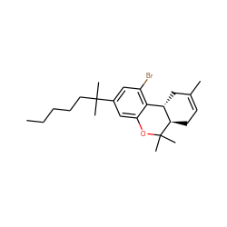 CCCCCC(C)(C)c1cc(Br)c2c(c1)OC(C)(C)[C@@H]1CC=C(C)C[C@@H]21 ZINC000064448568