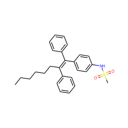 CCCCCC/C(=C(\c1ccccc1)c1ccc(NS(C)(=O)=O)cc1)c1ccccc1 ZINC000006718465