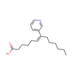 CCCCCC/C(=C/CCCCC(=O)O)c1cccnc1 ZINC000026740877