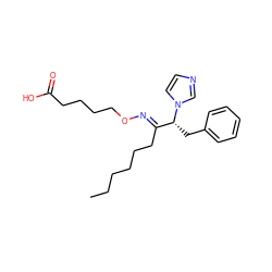 CCCCCC/C(=N\OCCCCC(=O)O)[C@@H](Cc1ccccc1)n1ccnc1 ZINC000013738900