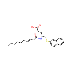 CCCCCC/C=C/CC(=O)N[C@@H](CCC(=O)O)CSc1ccc2ccccc2c1 ZINC000034804763