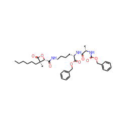 CCCCCC[C@@]1(C)C(=O)O[C@@H]1C(=O)NCCCC[C@H](NC(=O)[C@H](C)NC(=O)OCc1ccccc1)C(=O)OCc1ccccc1 ZINC001772655292