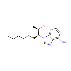 CCCCCC[C@@H]([C@@H](C)O)n1cnc2c(N)ccnc21 ZINC000013821000
