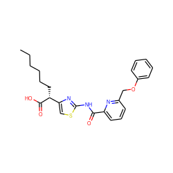 CCCCCC[C@@H](C(=O)O)c1csc(NC(=O)c2cccc(COc3ccccc3)n2)n1 ZINC000028464442