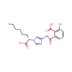 CCCCCC[C@@H](C(=O)O)n1cnc(NC(=O)c2cccc(O)c2C(=O)O)c1 ZINC000001552309