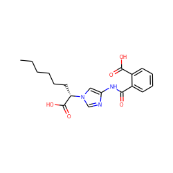 CCCCCC[C@@H](C(=O)O)n1cnc(NC(=O)c2ccccc2C(=O)O)c1 ZINC000027519195