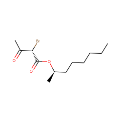 CCCCCC[C@@H](C)OC(=O)[C@@H](Br)C(C)=O ZINC000118202616
