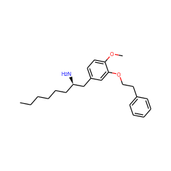 CCCCCC[C@@H](N)Cc1ccc(OC)c(OCCc2ccccc2)c1 ZINC000013801100