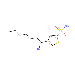 CCCCCC[C@@H](N)c1csc(S(N)(=O)=O)c1 ZINC000013736782