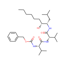 CCCCCC[C@@H](O)[C@H](CC(C)C)NC(=O)[C@@H](NC(=O)[C@@H](NC(=O)OCc1ccccc1)C(C)C)C(C)C ZINC000026172550